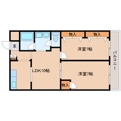 学研北生駒駅 徒歩3分 2階の物件間取画像